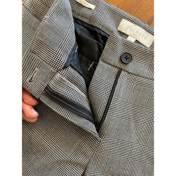 Talbots Curvy Womens Size 4 Dress Pants Gray Checker Pattern Pockets Sewn Shut - Picture 4 of 11